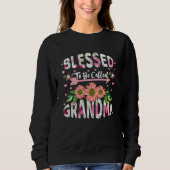 Blessed To Be Called Grandmom Floral Flower Mom Mo Trui (Voorkant)