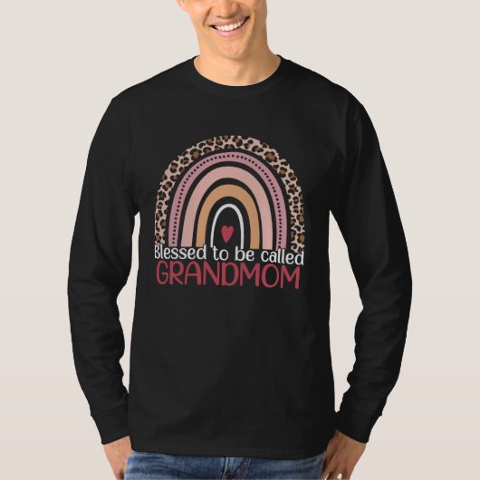 Blessed To Be Called Grandmom Rainbow Leopard Mom  T-shirt (Voorkant)