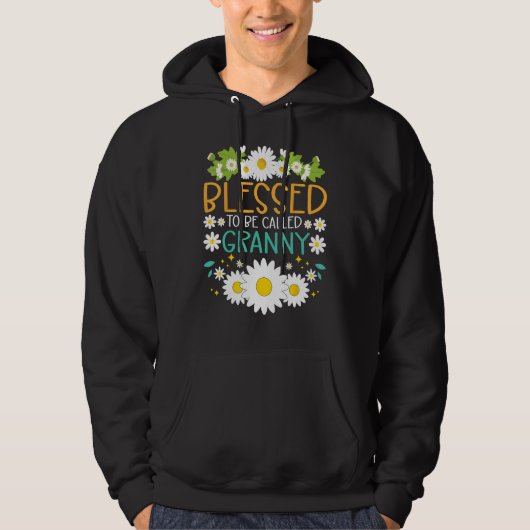 Blessed To Be Called Granny Mothers Day Daisy Flow Hoodie (Voorkant)