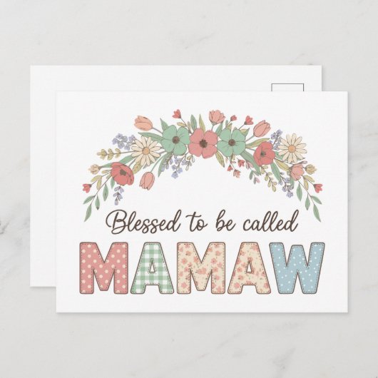 Blessed to be called Mamaw Aankondigingskaart (Voorkant / Achterkant)