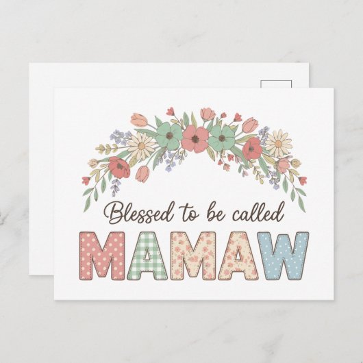 Blessed to be called Mamaw Briefkaart (Voorkant / Achterkant)