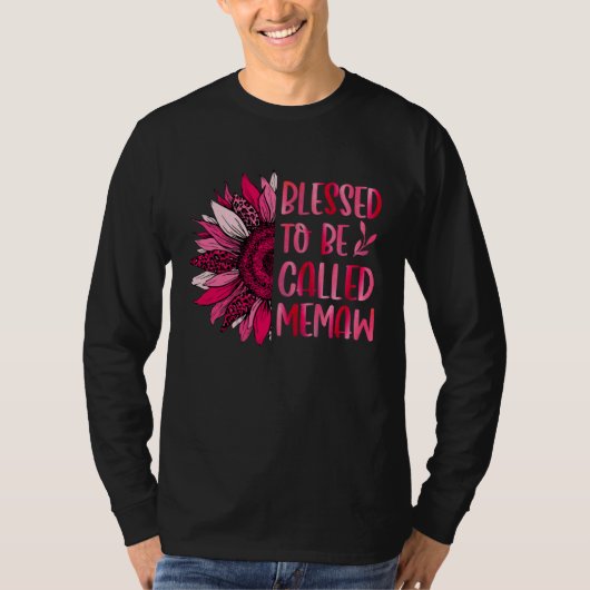 Blessed To Be Called Memaw Cute Floral Women Mothe T-shirt (Voorkant)