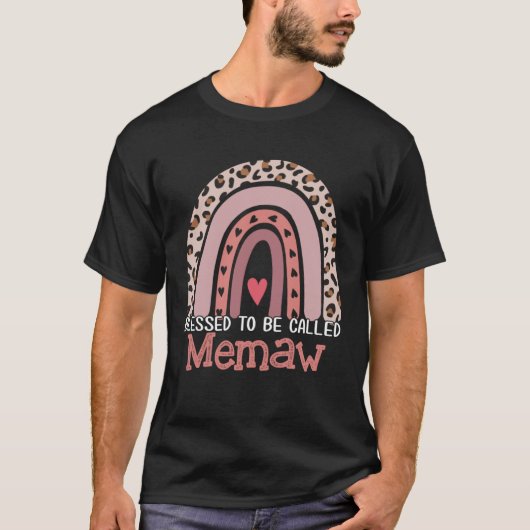 Blessed To Be Called Memaw Rainbow Leopard Mother T-shirt (Voorkant)
