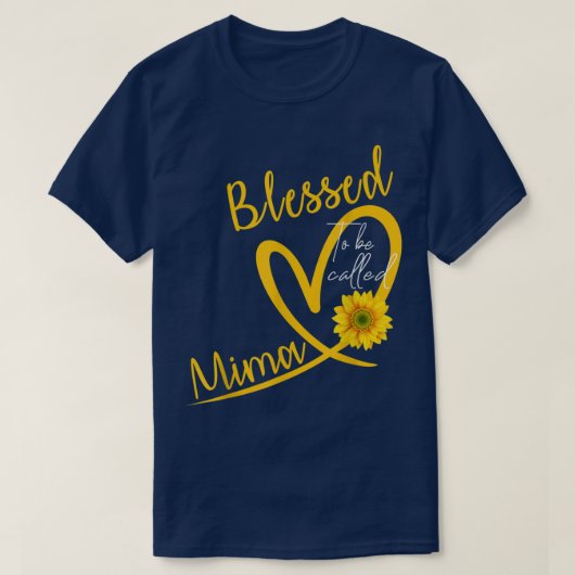 Blessed To Be Called Mima Heart Sunflower Mothers  T-shirt (Design voorkant)
