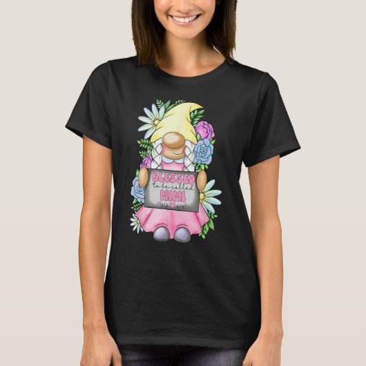 Blessed To Be Called Mimi Gnome Cute Girl Mothers  T-shirt (Voorkant)