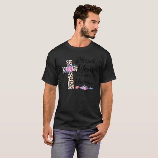 Blessed To Be Called Mom And Mawmaw Floral Mother' T-shirt (Voorkant volledig)