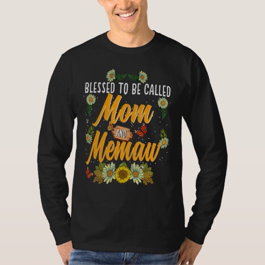 Blessed To Be Called Mom And Memaw  Cute Sunflower T-shirt (Voorkant)