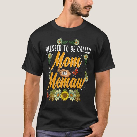 Blessed To Be Called Mom And Memaw  Cute Sunflower T-shirt (Voorkant)