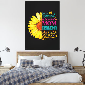 Blessed To Be Called Mom Grandma Great Canvas Afdruk
