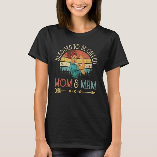 Blessed To Be Called Mom & Mam Women Rosie Retro M T-shirt (Voorkant)