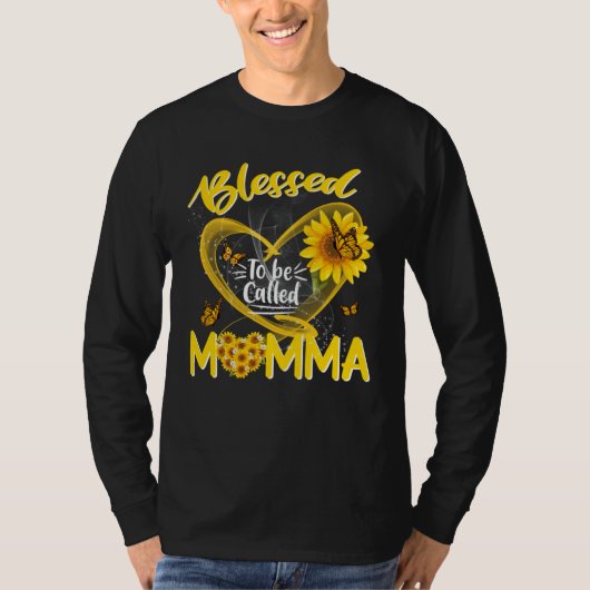 Blessed To Be Called Momma Cute Sunflower Mother s T-shirt (Voorkant)