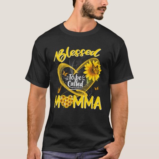 Blessed To Be Called Momma Cute Sunflower Mother s T-shirt (Voorkant)