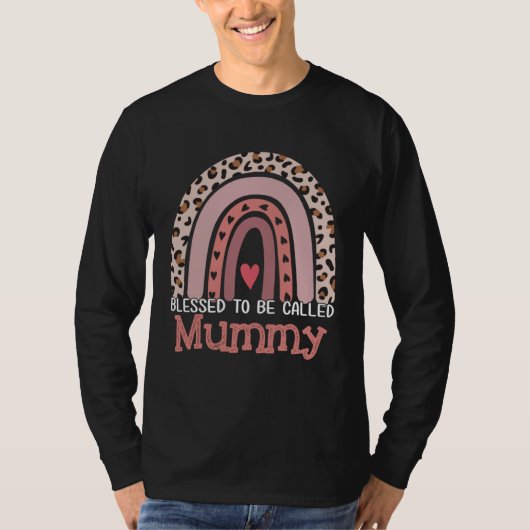 Blessed To Be Called Mummy Rainbow Leopard Mother  T-shirt (Voorkant)