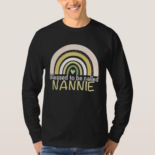 Blessed To Be Called Nannie Boho Rainbow Mother s  T-shirt (Voorkant)
