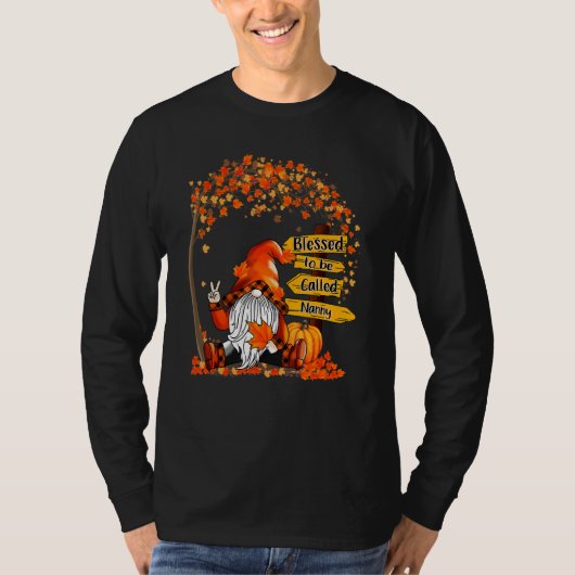 Blessed To Be Called Nanny Gnome Fall Autumn Thank T-shirt (Voorkant)