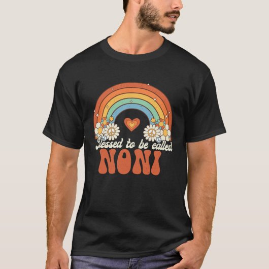 Blessed To Be Called Noni Groovy Rainbow Mother s  T-shirt (Voorkant)