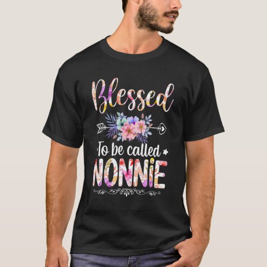 Blessed To Be Called Nonnie Floral Mothers Day T-shirt (Voorkant)