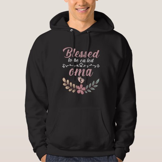 Blessed To Be Called Oma Floral Grandma Mothers Da Hoodie (Voorkant)