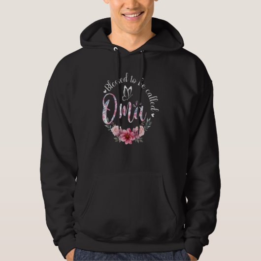 Blessed To Be Called Oma Women Floral Decor Grandm Hoodie (Voorkant)