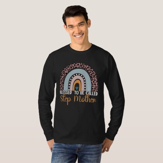 Blessed To Be Called Stepmother Leopard Rainbow Mo T-shirt (Voorkant volledig)
