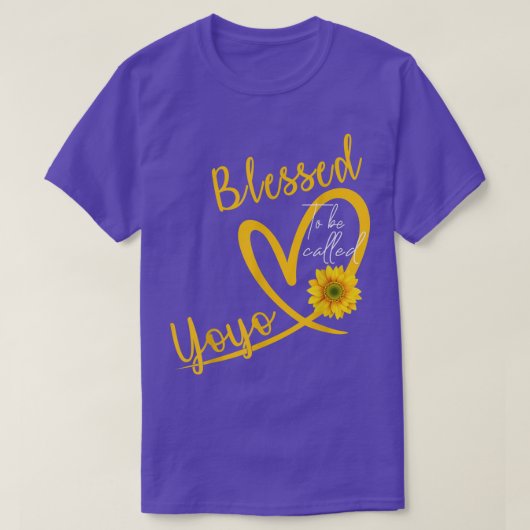Blessed To Be Called Yoyo Heart Sunflower Mothers T-shirt (Design voorkant)