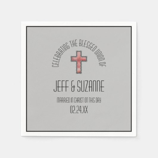 Blessed Union Wedding Napkins Servet (Voorkant)