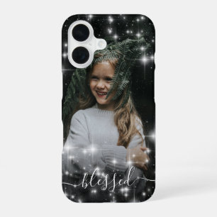 Blessed Uw Foto omringd door Sparkle Stars iPhone 16 Hoesje