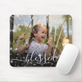 Blessed Uw Foto omringd door Sparkle Stars Muismat (Met muis)