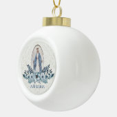 Blessed Virgin Mary Blue Flowers Lace Keramische Bal Ornament (Rechts)