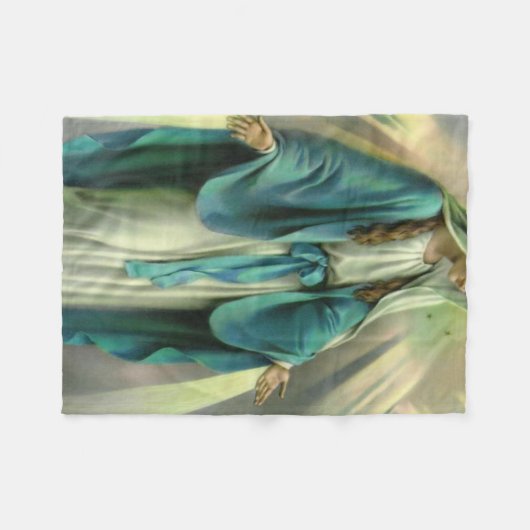 Blessed Virgin Mary Fleece Deken (Voorkant (Horizontaal))