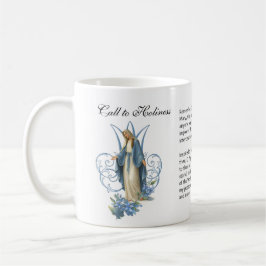 Blessed Virgin Mary Floral Memorare Prayer Coffee Koffiemok