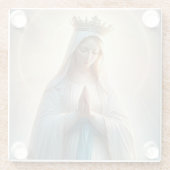 Blessed Virgin Mary Glazen Onderzetter (Achterkant)