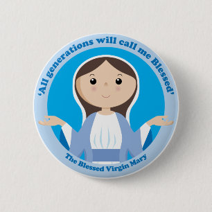 Blessed Virgin Mary Ronde Button 5,7 Cm