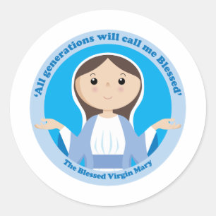 Blessed Virgin Mary Ronde Sticker