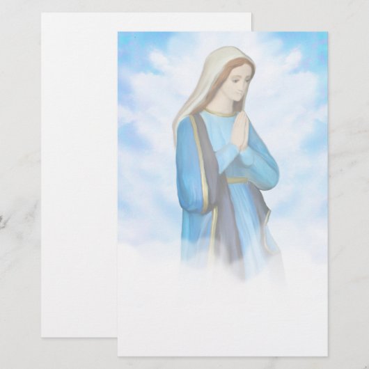 Blessed Virgin Mary Stationery Briefpapier (Voorkant / Achterkant)