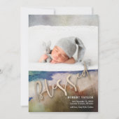 BLESSED Waterverf Foto geboorteaankondigingen Feestdagenkaart (Voorkant)