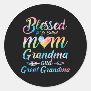 Blessed wordt grootmoeder grootma grootma Mot geno Ronde Sticker