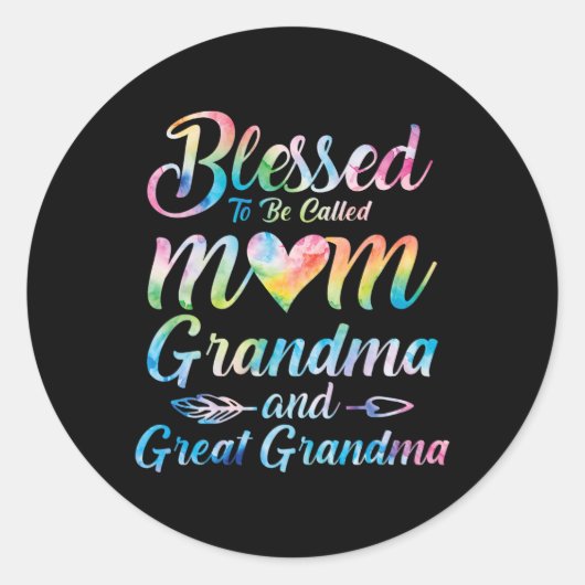 Blessed wordt grootmoeder grootma grootma Mot geno Ronde Sticker (Voorkant)