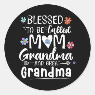 Blessed wordt grootmoeder grootma grootma Mot geno Ronde Sticker