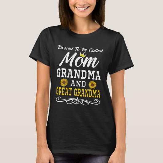Blessed wordt grootmoeder grootma grootma Mot geno T-shirt (Voorkant)