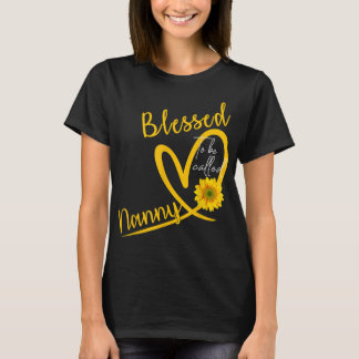 Blessed wordt Nanny Heart Sunflower Moeder genoemd T-shirt