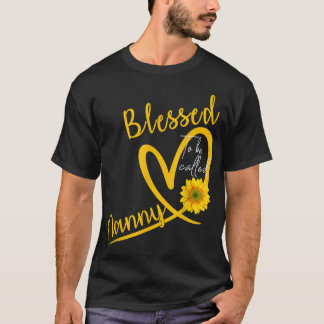 Blessed wordt Nanny Heart Sunflower Moeder genoemd T-shirt