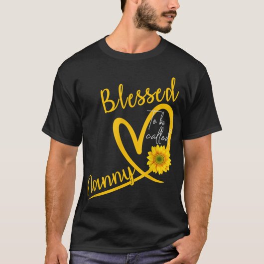 Blessed wordt Nanny Heart Sunflower Moeder genoemd T-shirt (Voorkant)