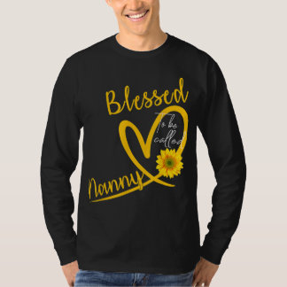 Blessed wordt Nanny Heart Sunflower Moeder genoemd T-shirt