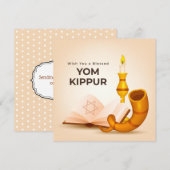 Blessed Yom Kippur Flat Kaart (Voorkant / Achterkant)
