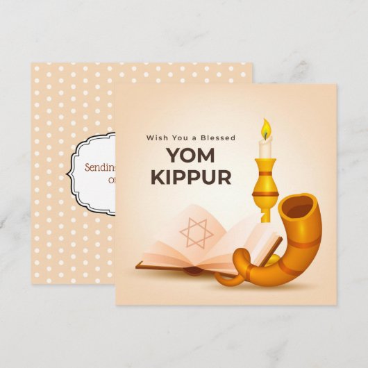 Blessed Yom Kippur Flat Kaart (Voorkant / Achterkant)