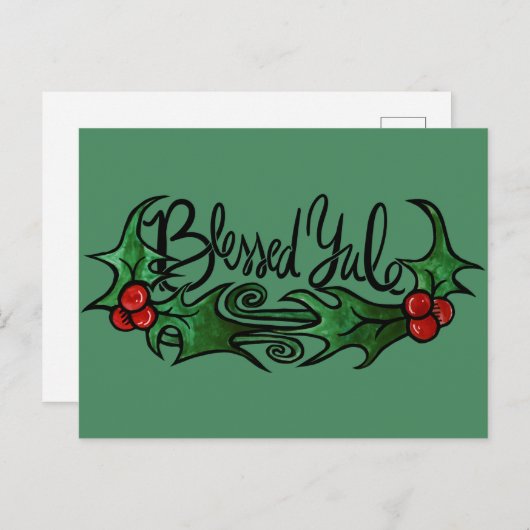 Blessed Yule Briefkaart (Voorkant / Achterkant)