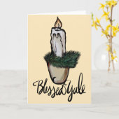 Blessed Yule Candle Kaart (Gele Bloem)