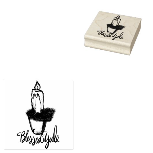 Blessed Yule Candle Rubberstempel (Gestempeld)