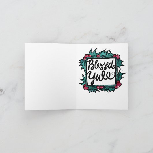 Blessed Yule Feestdagen Kaart (Binnen)